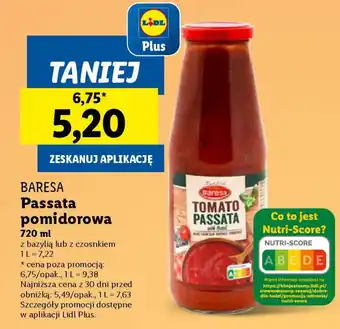 Lidl Baresa passata pomidorowa oferta