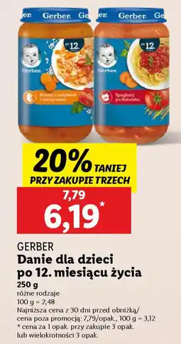 Lidl Gerber danie dla dzieci po 12. miesiącu życia oferta