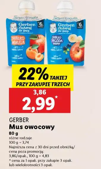 Lidl Gerber mus owocowy oferta