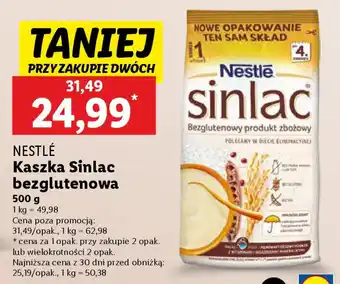 Lidl Nestlé kaszka sinlac bezglutenowa oferta