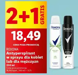 Lidl Rexona antyperspirant w sprayu dla kobiet lub dla mężczyzn oferta