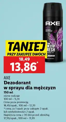 Lidl Axe dezodorant w sprayu dla mężczyzn oferta