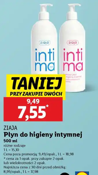 Lidl Ziaja płyn do higieny intymnej oferta