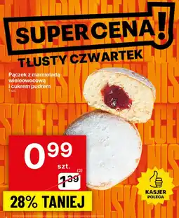 Delikatesy Centrum Pączek z marmoladą wieloowocową i cukrem pudrem oferta