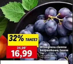 Lidl Winogrona ciemne bezpestkowe oferta