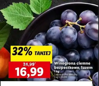 Lidl Winogrona ciemne bezpestkowe oferta