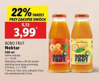 Lidl Nektar jabłko banan i marchewka Bobo frut oferta