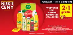 Biedronka Soki, napoje, smoothies vital fresh oferta