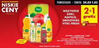 Biedronka Soki, napoje, smoothies vital fresh oferta