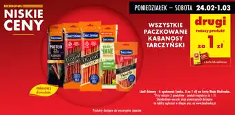 Biedronka Paczkowane kabanosy tarczyński oferta