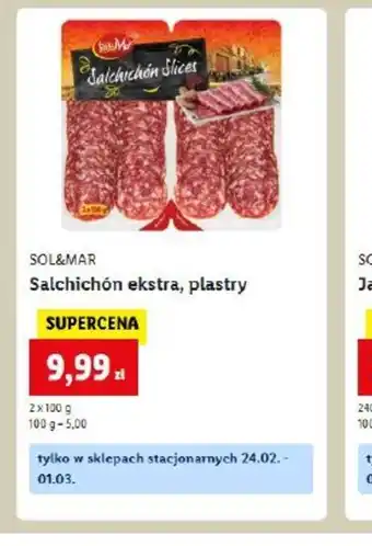 Lidl Sołamar Salchichón extra, plastry oferta