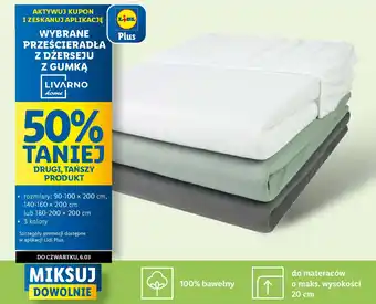 Lidl Wybrane prześcieradła z dżerseju livarno home oferta