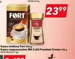 Lewiatan Kawa mielona Fort 500 g, Kawa rozpuszczalna MK Café Premium Crema 130 g oferta