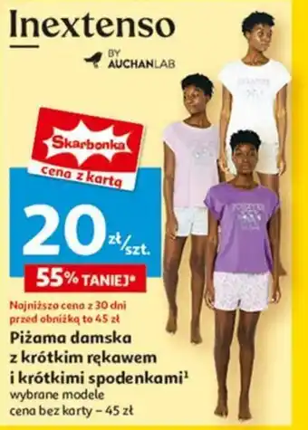 Auchan Piżama damska z krótkim rękawem i krótkimi spodenkami oferta