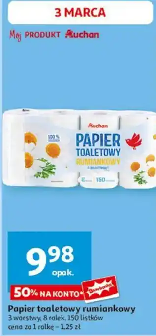 Auchan Papier toaletowy rumiankowy oferta