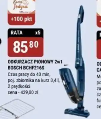 bi1 Odkurzacz pionowy 2w1 Bosch BCHF216S oferta