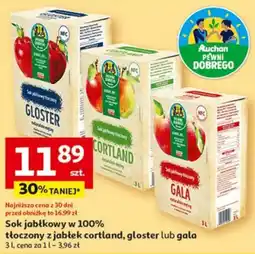 Auchan Sok jabłkowy w 100% tłoczony z jabłek cortland, gloster lub gala oferta