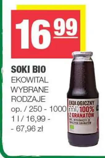 Spar Soki bio ekowital oferta