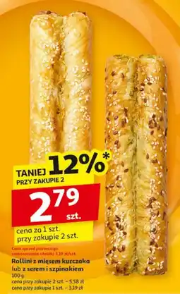 Auchan Rollini z mięsem kurczaka lub z serem i szpinakiem oferta