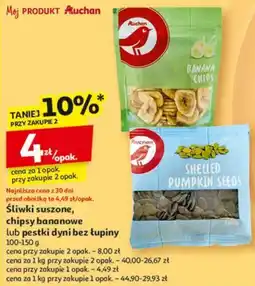 Auchan Śliwki suszone, chipsy bananowe lub pestki dyni bez łupiny oferta