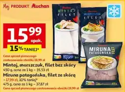 Mintaj, morszczuk, filet bez skóry/ Miruna patagońska, filet ze skórą