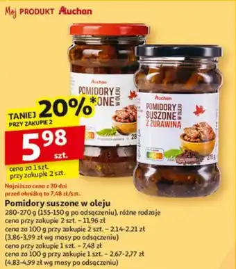 Auchan Pomidory suszone w oleju oferta