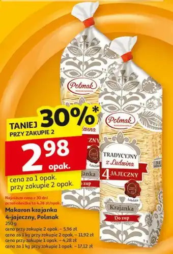 Auchan Makaron krajanka 4-jajeczny, Polmak oferta