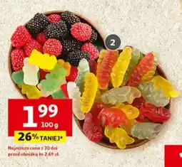 Auchan Żelki misie, dinozaury dżdżownice lub malinki oferta