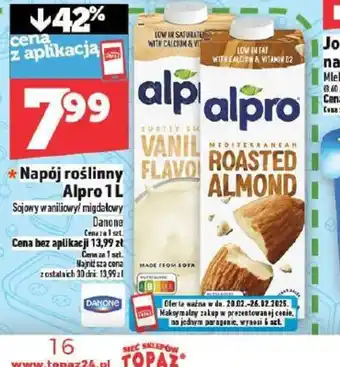 Topaz Napój roślinny Alpro 1L oferta