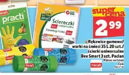 Topaz Rękawice gumowe/worki na śmieci 35 L 20 szt./ścierki uniwersalne Bee Smart 3 szt. Paclan oferta