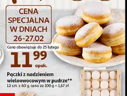 Auchan Pączki z nadzieniem z pudrem oferta