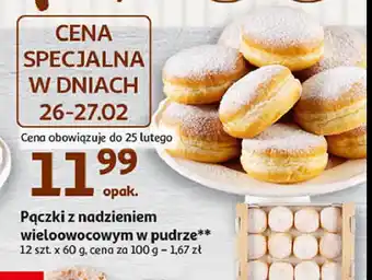 Auchan Pączki z nadzieniem z pudrem oferta