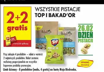 Biedronka Pistacje łuskanie niesolone prażone Bakad'or oferta