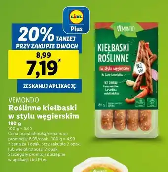 Lidl Kiełbaski roślinne węgierskie Vemondo oferta