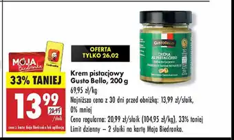 Biedronka Krem pistacjowy Gustobello oferta