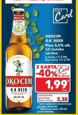 Kaufland Piwo Okocim O.k. Beer oferta