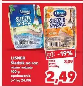 Kaufland Z kurkami Lisner Śledzik Na Raz oferta