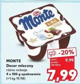 Kaufland Deser mleczno-czekoladowy z orzechami Zott Monte Max oferta