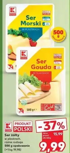 Kaufland Ser gouda plastry K-Classic oferta