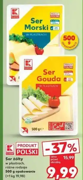 Kaufland Ser gouda plastry K-Classic oferta