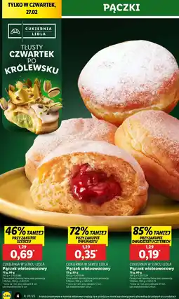 Lidl Pączek z nadzieniem wieloowocowym Cukiernia Lidla oferta