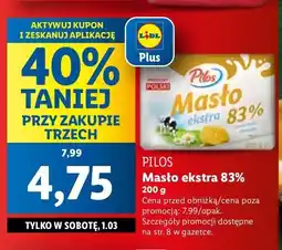 Lidl Masło ekstra 83 % Pilos oferta