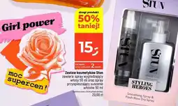 Dealz Zestaw w pudełku: spray wygładzajacy włosy 50 ml + przyśpieszający suszenie włosów Stun oferta