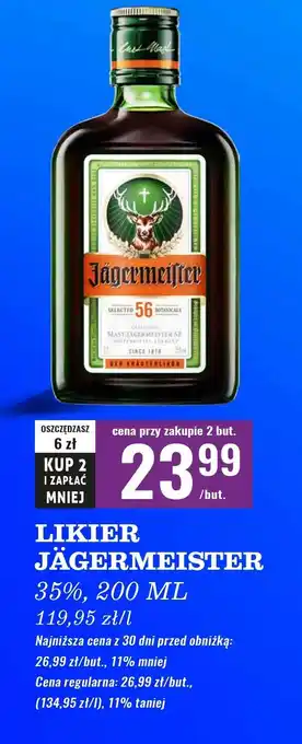 Biedronka Likier Jagermeister oferta