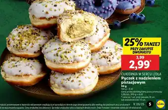 Lidl Pączek z nadzieniem o smaku pistacjowym belgijską czekoladą Cukiernia Lidla oferta