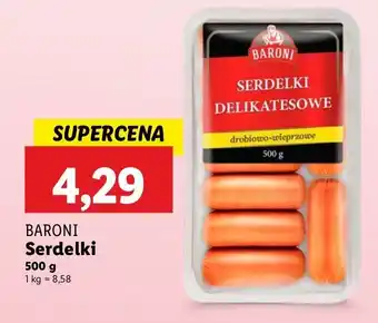 Lidl Serdelki delikatesowe drobiowo-wieprzowe Baroni oferta