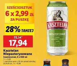 Lidl Piwo Kasztelan Niepasteryzowane oferta