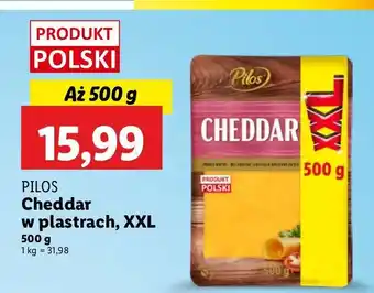 Lidl Ser cheddar w plastrach Pilos oferta