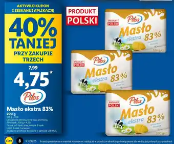 Lidl Masło ekstra 83 % Pilos oferta