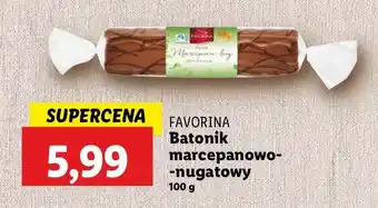 Lidl Batonik z nadzieniem marcepanowo-nugatowym Favorina oferta